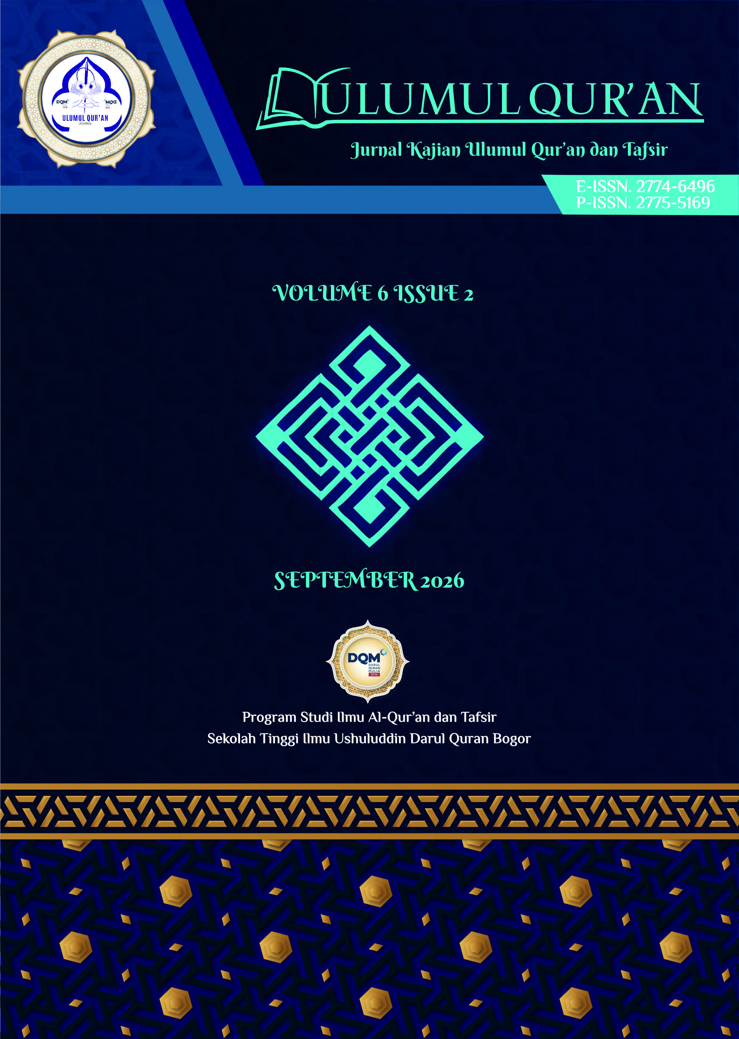 					View Vol. 6 No. 2 (2026): Ulumul Qur'an: September 2026
				